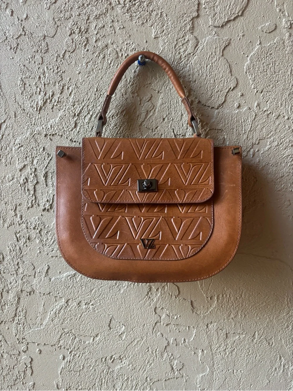 VELEZ Designer Tan Leather Top-Handle Satchel
